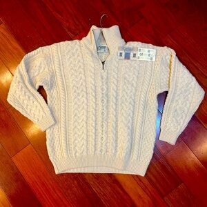 Carraig Donn NWT  wool md in Ireland Cable Knit Sweater sz L men